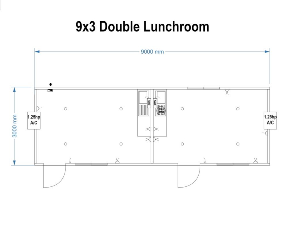 9x3 double lunchroom